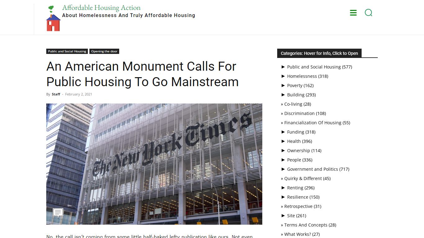 An American Monument Calls For Public Housing To Go Mainstream