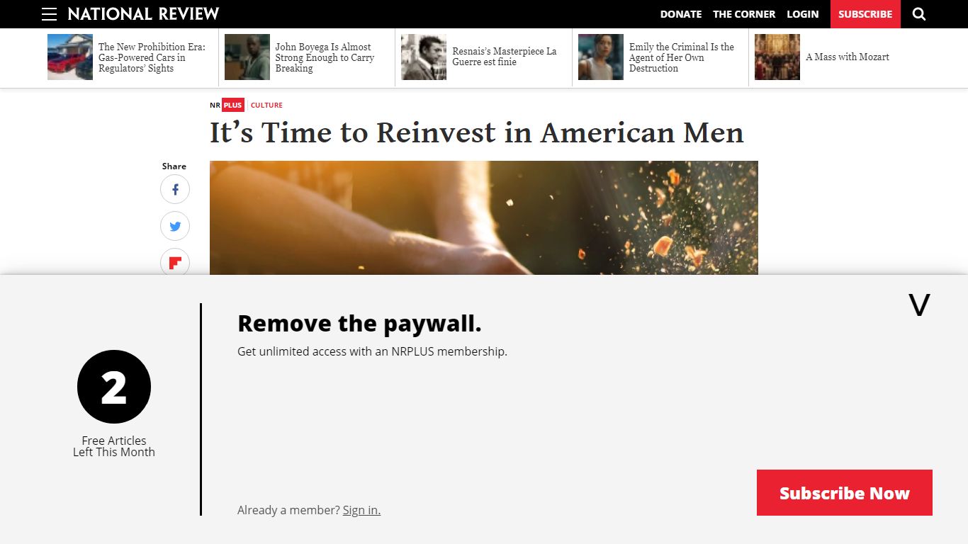 It’s Time to Reinvest in American Men | National Review